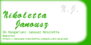 nikoletta janousz business card